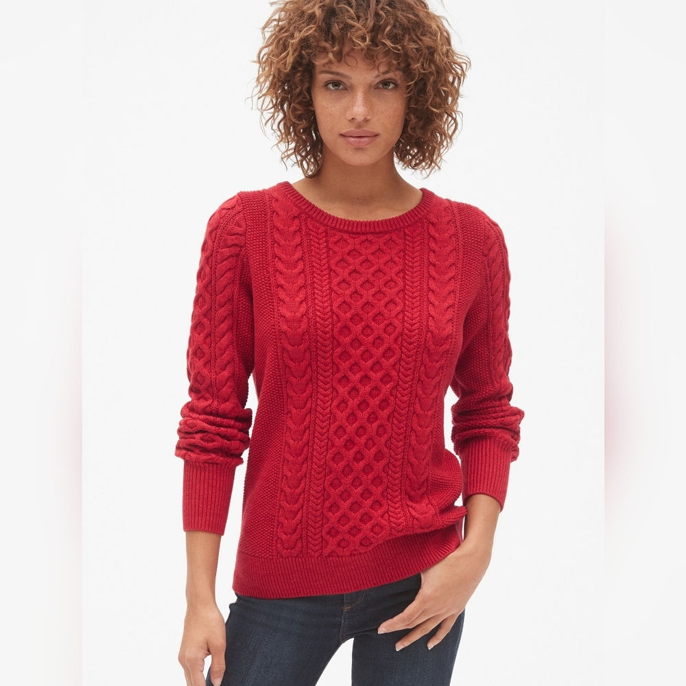 GAP Cable-Knit Crewneck Pullover Sweater sz S